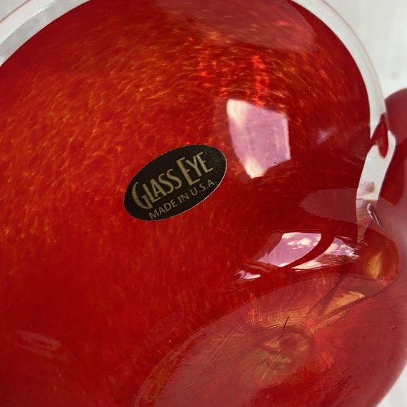 Glass Eye USA red heart shaped art glass candy dish Valentine's Day - Picture 7 of 10